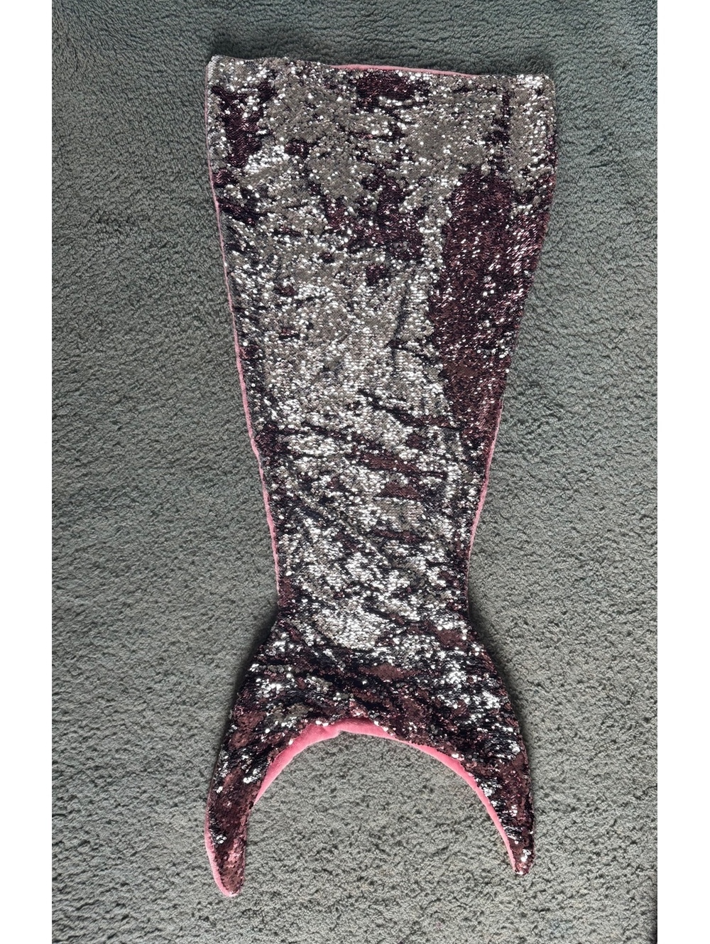 Sequin Mermaid Tail Blanket Pink and Silver Cozy Throw